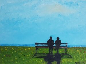 Two men on a bench